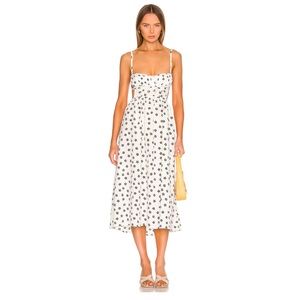 NWT For Love & Lemons Brenda Midi Dress in Ivory with Daisies size small